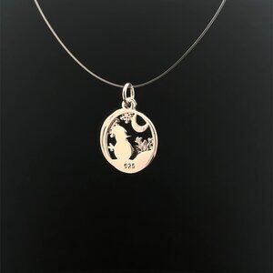 925 Sterling Silver Pendant Snowman Snowflakes Holiday Christmas